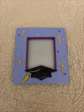 Russ Purple Graduation Picture Frame with Black Cap and Yellow Tassel